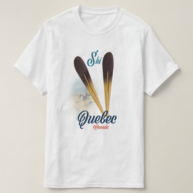 Quebec Kanada skidposter T Shirt (Design framsida)