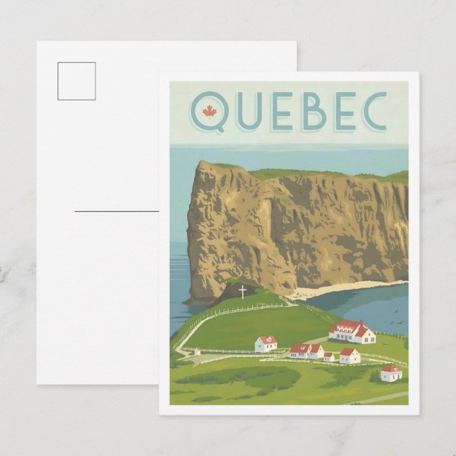 Québec Kanada Vintage Resa  Vykort (Fram/baksida)