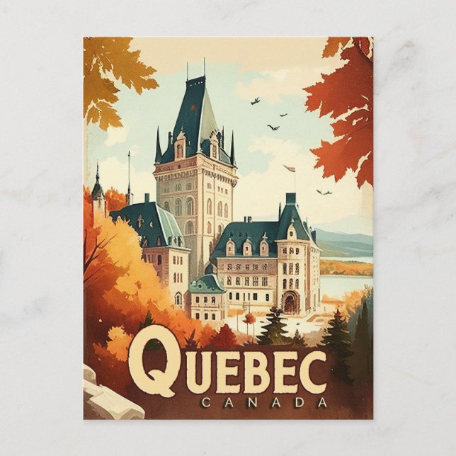 Quebec, Kanada, Vintage resor Vykort (Framsida)