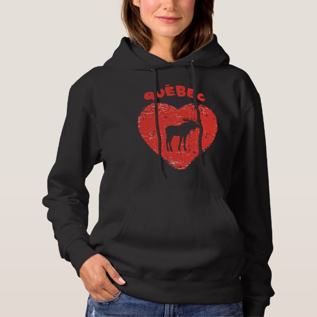 Quebec Kärlek Moose Heart T Shirt (Framsida)