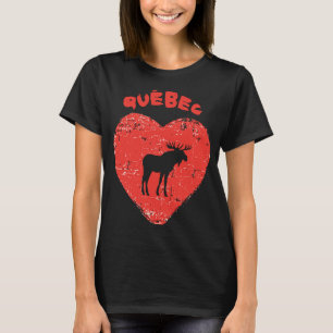 Quebec Kärlek Moose Heart T Shirt