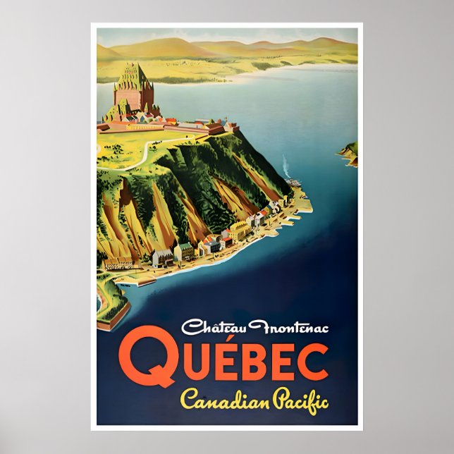 Quebec konst Kanada Resa Poster Chateau Frontenac (Framsidan)