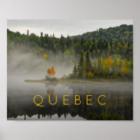 Quebec Ligcape Fall Sjö med Fog Fine Art Photo