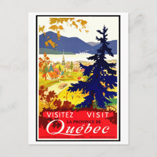 Quebec, liggande, Kanada, natur, vintage resor Vykort