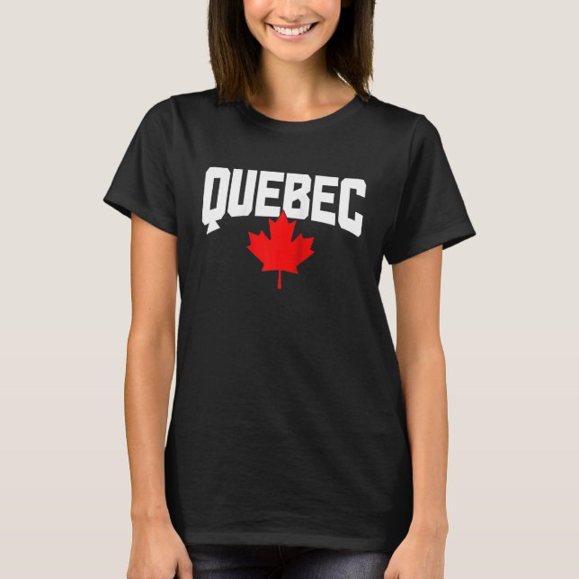 Quebec Maple Leaf Canada Canadian Flag Pride Ragla T Shirt (Framsida)