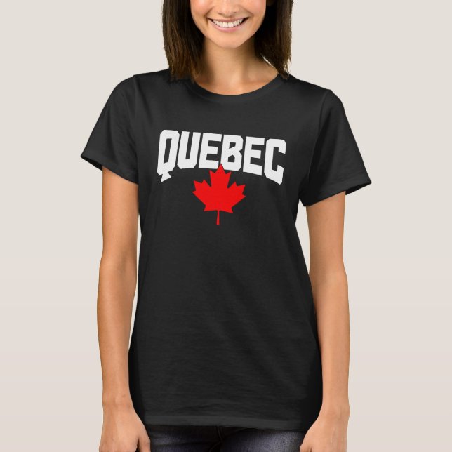Quebec Maple Löv Canada Flagga Pride T Shirt (Framsida)