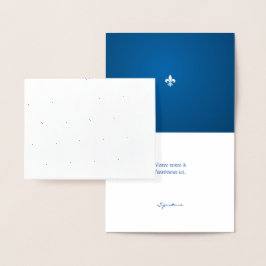 Québec Motif Fleur de lys française encre argentée Folierat Kort