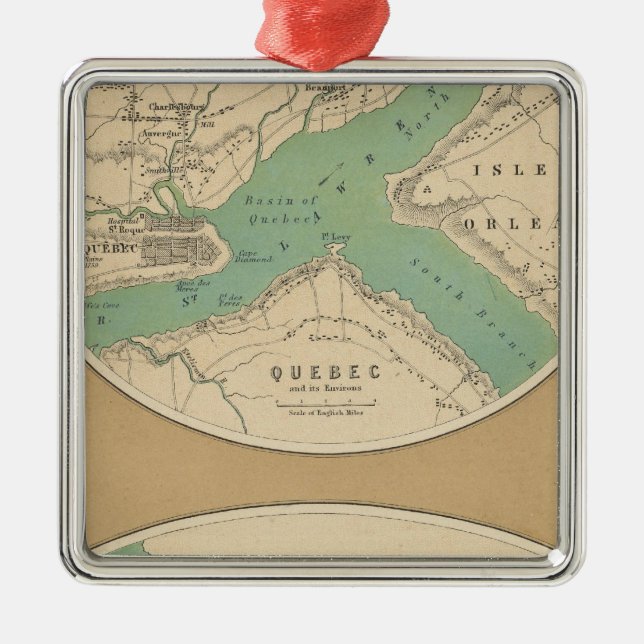 Quebec och dess miljöer julgransprydnad metall (Framsidan)