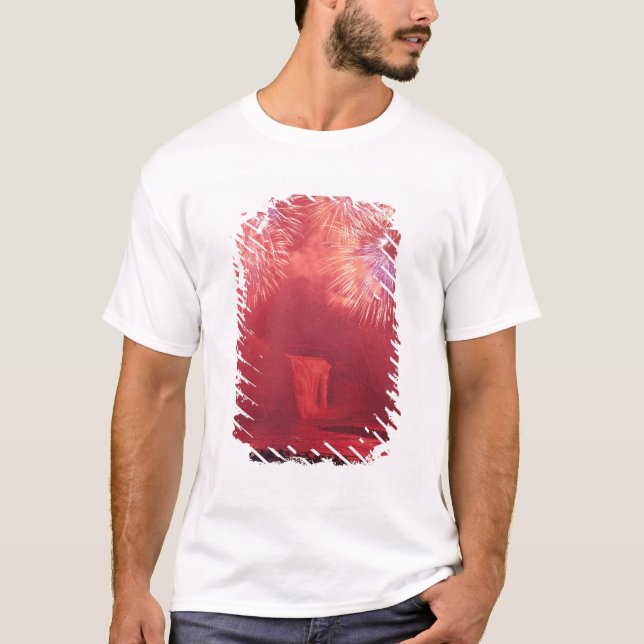 Québec, Québec, Kanada. Eldshow vid Parc Tee Shirt (Framsida)