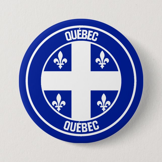 Quebec Round Emblem Knapp (Framsida)