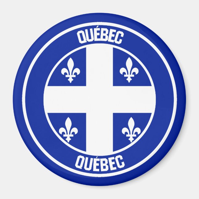 Quebec Round Emblem Magnet (Framsidan)