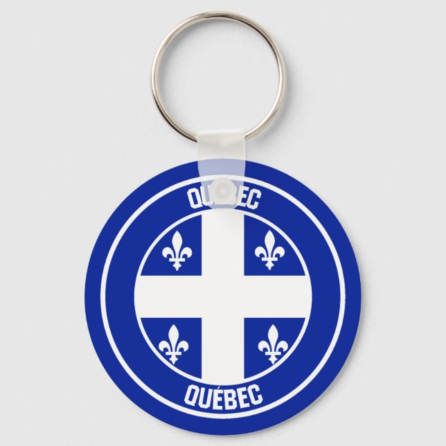 Quebec Round Emblem Nyckelring (Framsida)