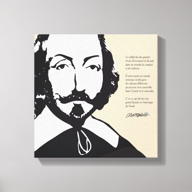 Québec Samuel de Chamblank 1608 Citation Français Canvastryck (Framsida)