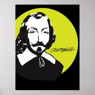 Québec Samuel de Champlain 1608 Nya Frankrike Poster