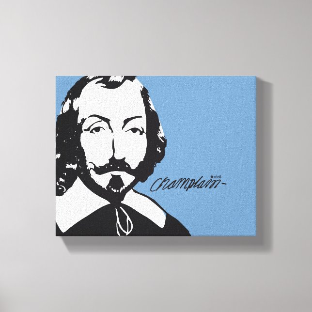 Québec Samuel de Champlain 1608 Signatur Fransk Canvastryck (Framsida)
