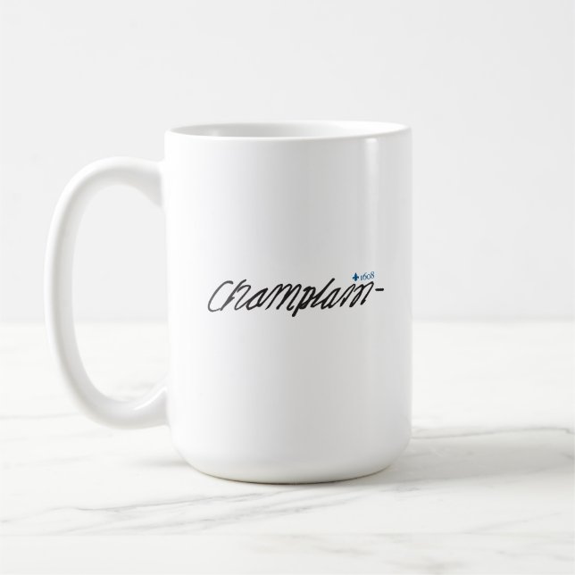 Québec Samuel de Champlain 1608 Signatur Fransk Kaffemugg (Vänster)