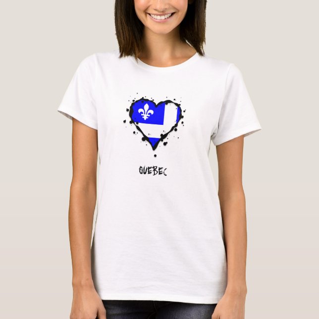 Quebec Splatterhjärta Tee Shirt (Framsida)