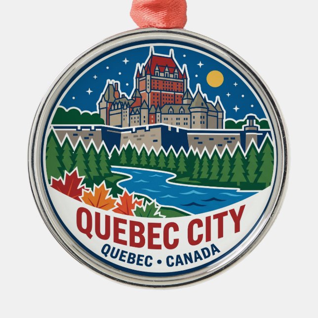 Québec Stad Kanada Julgransprydnad Metall (Framsidan)