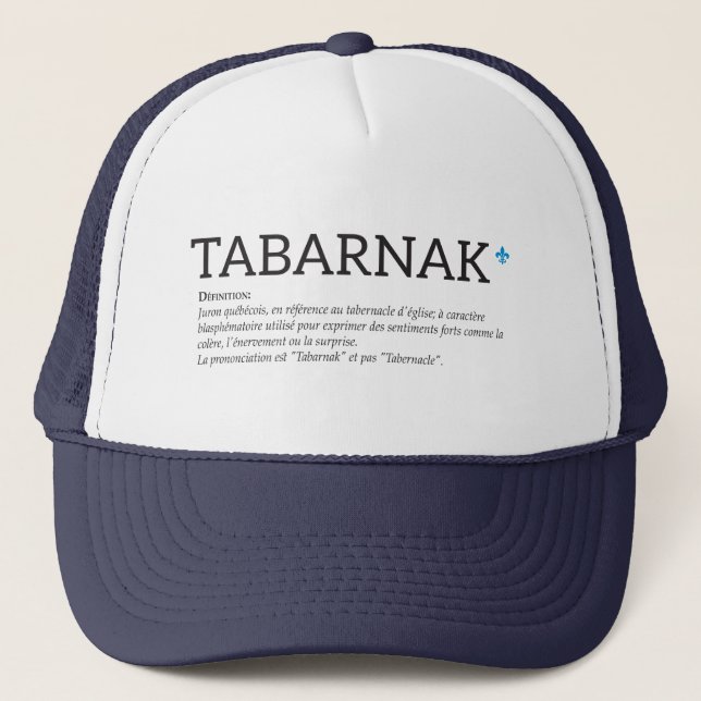 Québec Tabarnak Kraftuttryck Joual Humor Franska Truckerkeps (Framsida)