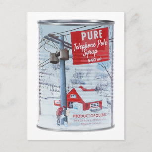 Quebec Telefon Pole Syrup Vykort