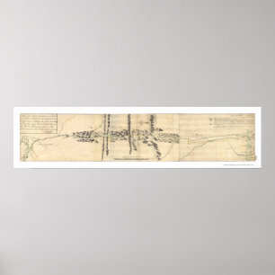 Quebec till Maine Expedition Karta 1760 Poster