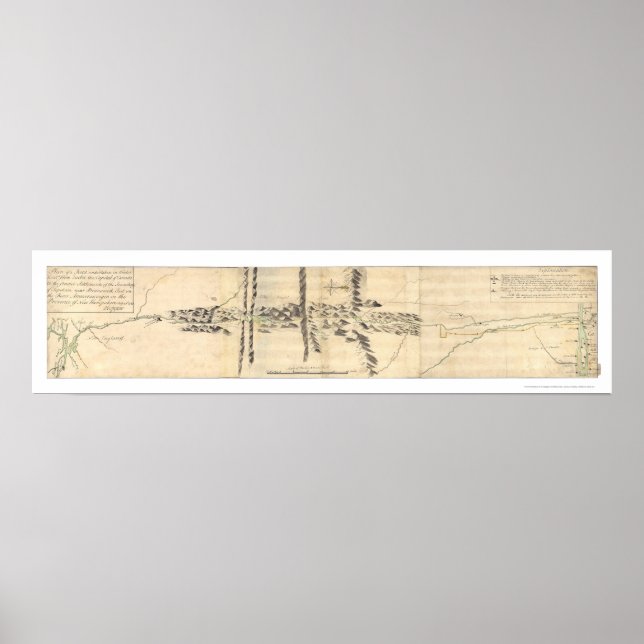 Quebec till Maine Expedition Karta 1760 Poster (Framsidan)