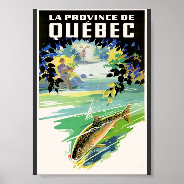 Quebec Travel Poster of Fisherman and Trout (Framsidan)