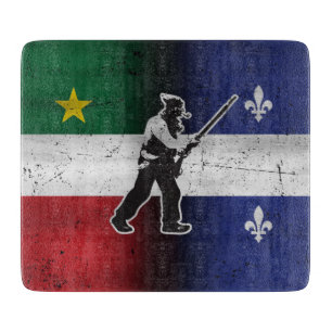 Québecflagga och Henri Julien patriot flaggad erod