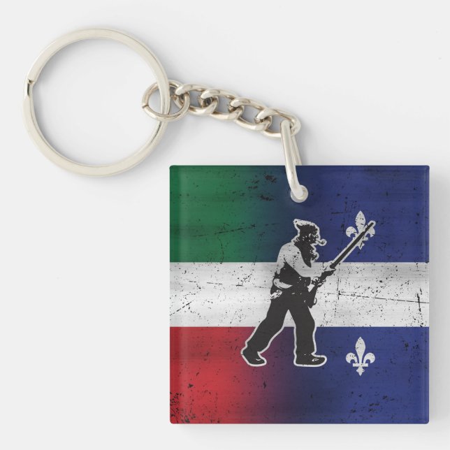 Québecflagga och Henri Julien patriot flaggad erod (Framsidan)