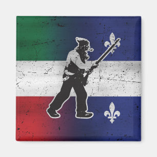 Québecflagga och Henri Julien patriot flaggad erod Magnet
