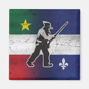 Québecflagga och Henri Julien patriot flaggad erod Magnet