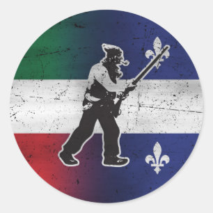 Québecflagga och Henri Julien patriot flaggad erod Runt Klistermärke