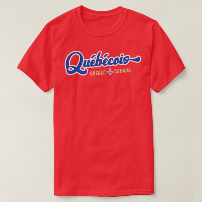 Quebecois Proud Fransk Canadian du Quebec Mörk Blu T Shirt (Design framsida)