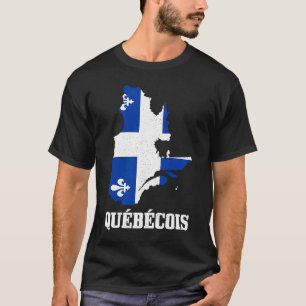 Quebecois Quebec Karta Flagga Pride Kanada T Shirt