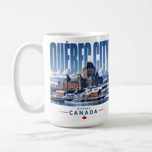 🏰 Québecs moderna stadssiluett 🏰 Kaffemugg (Vänster)