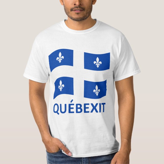 QUEBEXIT WAVE-FLAGGA T SHIRT (Framsida)