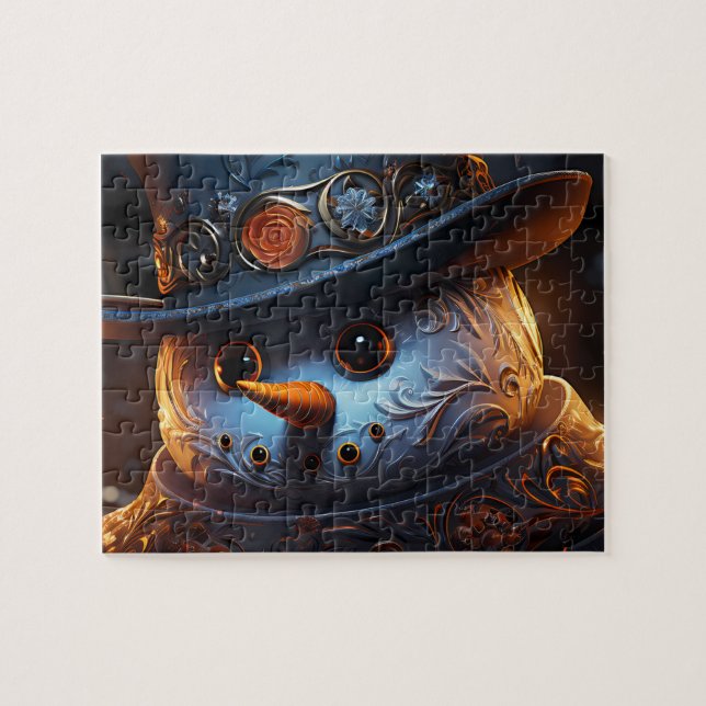 Quebra-Cabeça (Puzzle) Boneco de Neve Estiloso Pussel (Horisontell)