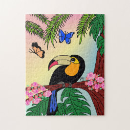 Quebra-Cabeça Tucano e borboletas Pussel