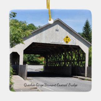 Quechee Gorge Cover Bridge - Keramikprydnad Julgransprydnad Keramik