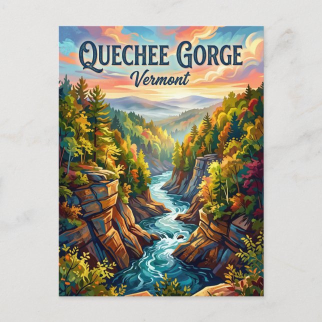 Quechee Gorge Vermont Vykort (Framsida)