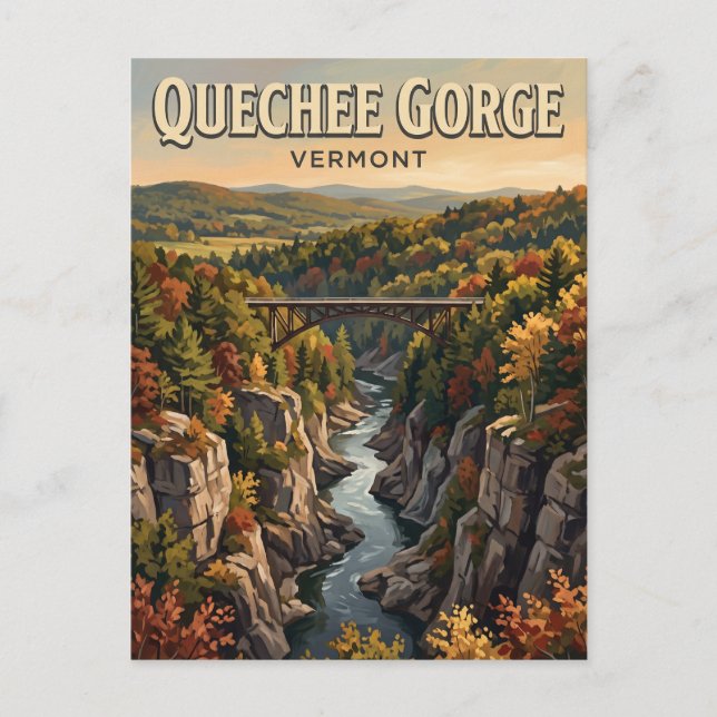 Quechee Gorge Vermont Vykort (Framsida)