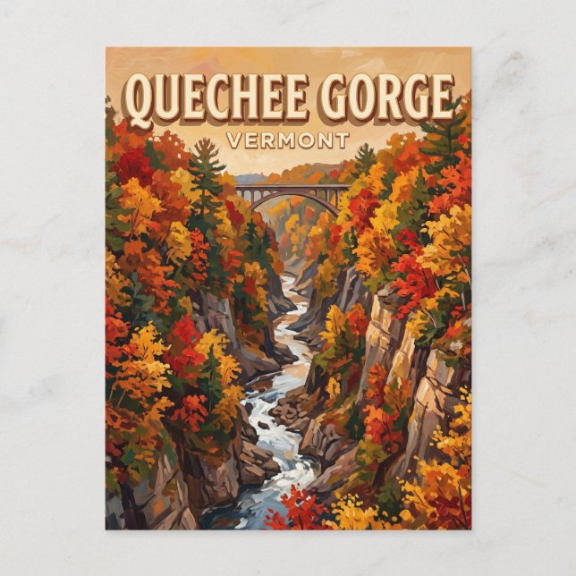 Quechee Gorge Vermont Vykort (Framsida)