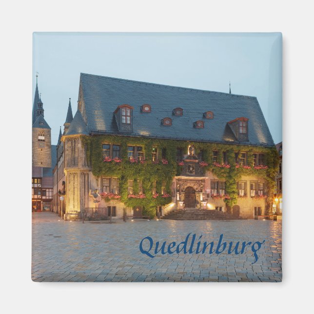 Quedlinburg nattfoto magnet (Framsidan)