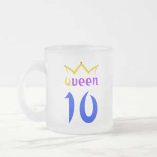 Queen 10 frostad glasmugg