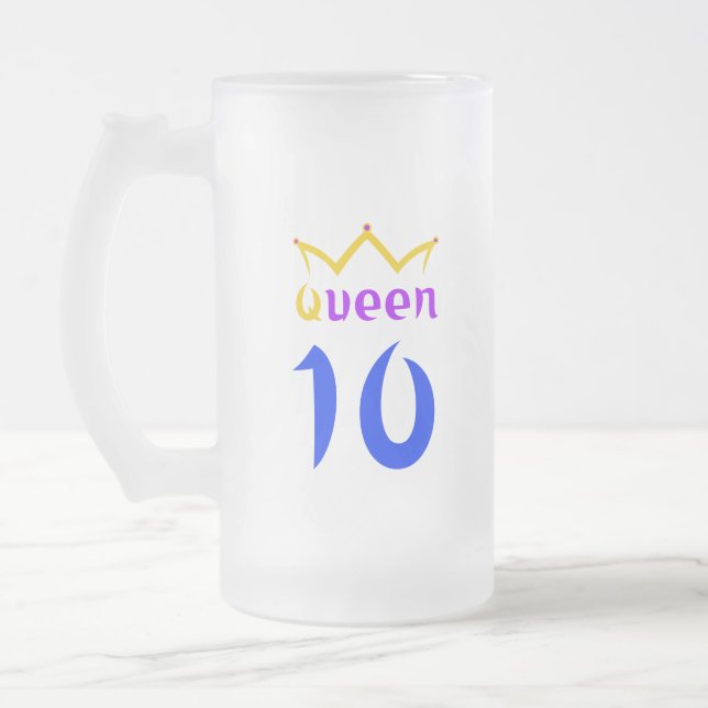 Queen 10 frostat ölglas (Vänster)
