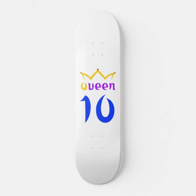 Queen 10 mini skateboard bräda 18,5 cm (Framsida)