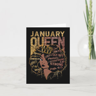 Queen Afro Melanin Girl Pray Birthday Black Histor Kort