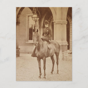 Queen Alexandra om häst sidesaddle 1870-ies Vykort