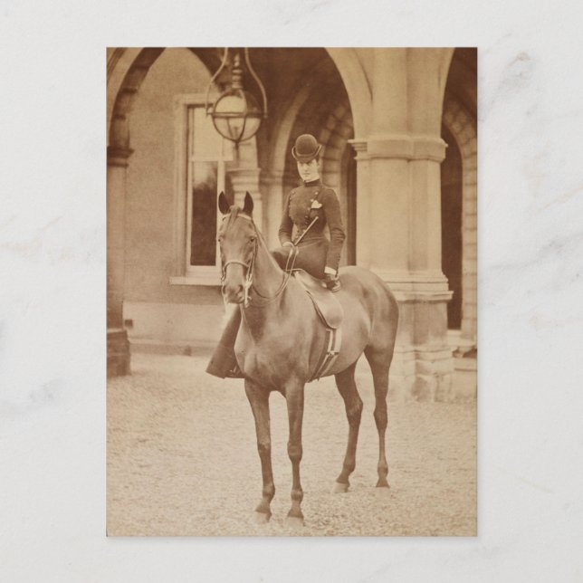 Queen Alexandra om häst sidesaddle 1870-ies Vykort (Framsida)