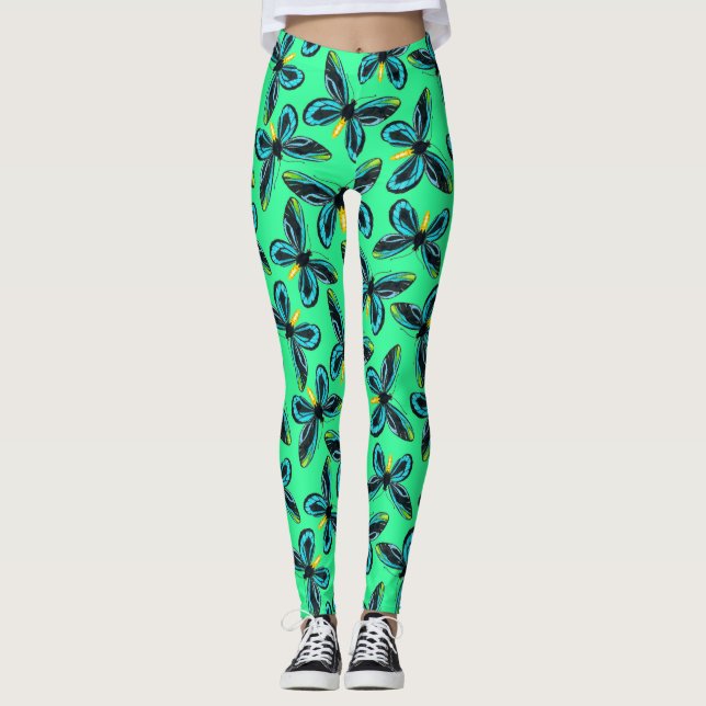 Queen Alexandra's birdwing butterfly mönster Leggings (Framsida)
